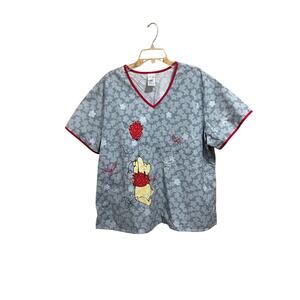 Disney’s Winnie The Pooh Scrub Top Short Sleeve Pockets Disney Women's 2XL